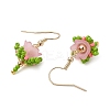 Flower Handmade Glass Seed Beads & Acrylic Beads Dangle Earrings EJEW-MZ00359-4