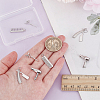 8Pcs 4 Styles Haircut Theme Brass Pendants KK-ME0001-46-3