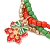 3Pcs Christmas Alloy Enamel Charm Bracelets BJEW-JB12482-4