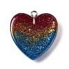 Rainbow Color Transparent Resin Pendants LS-RESI-C029-03-2