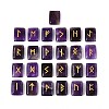 25Pcs Rectangle Natural Amethyst Rune Stones with Elder Futhark Alphabet Engraved G-T142-33-2