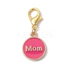 Mother's Day Alloy Enamel Pendant Decorations HJEW-JM01508-01-4
