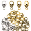 10Pcs Tibetan Style Heart Lobster Claw Clasps FIND-YW0009-77AB-2