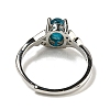 Oval Natural Apatite Adjustable Rings RJEW-Q818-01P-09A-4
