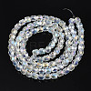 Electroplate Transparent Glass Beads Strands EGLA-N002-13-B-2