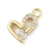 Brass Micro Pave Clear Cubic Zirconia Charms KK-B130-02G-04-1