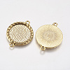 Zinc Alloy Cabochon Connector Settings PALLOY-A15774-AG-FF-2