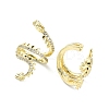 Rack Plating Brass Micro Pave Cubic Zirconia Cuff Earring EJEW-C086-16G-2