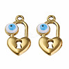 304 Stainless Steel Enamel Pendants STAS-N087-53-02G-2