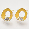 Brass Micro Pave Cubic Zirconia Stud Earring Findings KK-T054-36G-03-NF-1