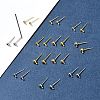 24Pcs 6 Sstyles Rack Plating Brass Stud Earring Settings KK-FS0001-41-9