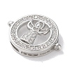 Rack Plating Brass Micro Pave Clear Cubic Zirconia Connector Charms KK-Z039-35P-2