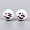 Christmas Printed Opaque Acrylic Round Beads OACR-T029-08C-2