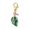 Alloy Enamel Leaf Pendant Decorations HJEW-JM02729-4