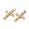 Rack Plating Brass Micro Pave Clear Cubic Zirconia Pendants KK-F853-01G-2