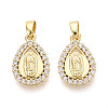 Religion Brass Micro Pave Cubic Zirconia Pendants KK-T073-46G-1