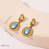 304 Stainless Steel Rhinestone Hoop Dangle Earrings WG5B7A3-03-1