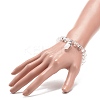 Natural Quartz Crystal Round Beaded Stretch Bracelet with Bullet Charms BJEW-JB09018-03-3