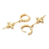 Rack Plating Brass Cross Hoop Earrings EJEW-D061-13G-2