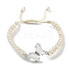 Natural Quartz Crystal Braided Round Bead Bracelets BJEW-K251-06C-2