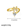 Brass Micro Pave Clear Cubic Zirconia Cuff Open Rings FS-WGF859A-21-1