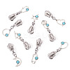 18Pcs 9 Styles Alloy Resin Replacement Zipper Sliders HJEW-TAC0099-3