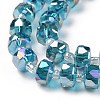 Electroplate Transparent Glass Beads Strands EGLA-H101-03-4