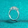 Rhodium Plated 925 Sterling Silver Pave 8.2x4.9mm Moissanite Finger Rings WG3C802-09-3