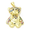 Brass with Cubic Zirconia Pendants KK-K340-01G-2