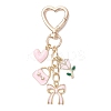 Valentine's Day Bowknot Heart Rose Alloy Enamel Pendant Decorations HJEW-JM04467-1