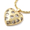 Heart Brass Micro Pave Clear Cubic Zirconia Pendant Necklaces for Women NJEW-S385-04A-G-2
