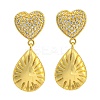 Rack Plating Brass Micro Pave Clear Cubic Zirconia Stud Earrings EJEW-I313-15D-G-1