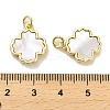 Brass Pave Shell Pendants KK-K365-08E-G-3