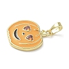 Halloween Theme Brass Micro Pave Cubic Zirconia Enamel Pendants KK-L248-04G-01-2