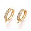 Brass Micro Pave Cubic Zirconia Hoop Earring Finding KK-N261-48G-1