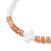 Natural Gemstone & Glass Seed Bead Stretch Bracelets BJEW-JB13306-4