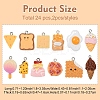 24Pcs 12 Styles Opaque Resin Pendants CRES-YW0001-34-2
