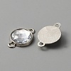 Faceted Glass Connector Charms GLAA-WH0031-48D-1