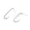 Brass Clear Cubic Zirconia Stud Earring Findings KK-N216-544P-2
