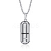 Non-Tarnish 316L Stainless Steel Pill with Cross Urn Ashes Pendant Necklace with Cable Chains LS-BOTT-PW0001-010P-1