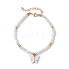 Butterfly Alloy Acrylic Charm Bracelets BJEW-JB10487-01-1