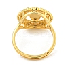 Flat Round with Saint & Heart Rack Plating Brass Micro Pave Cubic Zirconia Adjustable Rings RJEW-I105-04G-10-3