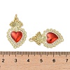 Brass Micro Pave Clear Cubic Zirconia Pendants KK-H466-05G-02-3