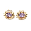 Brass Pave Cubic Zirconia Beads KK-A286-15G-02-1