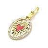 Brass Micro Pave Cubic Zirconia Enamel Pendants KK-D325-23G-02-2