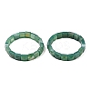 Natural Green Onyx Agate Beads Stretch Bracelets for Women Men BJEW-C097-06-14-1