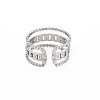 Non-Tarnish 304 Stainless Steel Curb Chain Shape Open Cuff Ring for Women RJEW-S405-228P-2