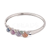 Brass Pave Colorful Cubic Zirconia Hinged Bangles for Women BJEW-S147-32P-C-2