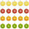 40Pcs 4 Colors Light Gold Alloy Enamel Pendants ENAM-DC0001-16-1