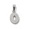 Ion Plating(IP) 304 Stainless Steel Micro Pave Cubic Zirconia Pendants STAS-Z107-06P-05-1